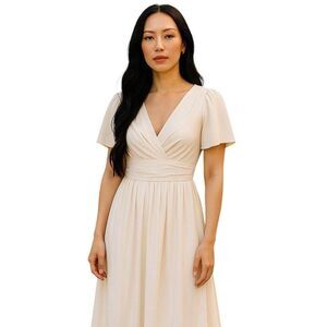 David’s Bridal Flutter Sleeve Bridesmaid Dress
